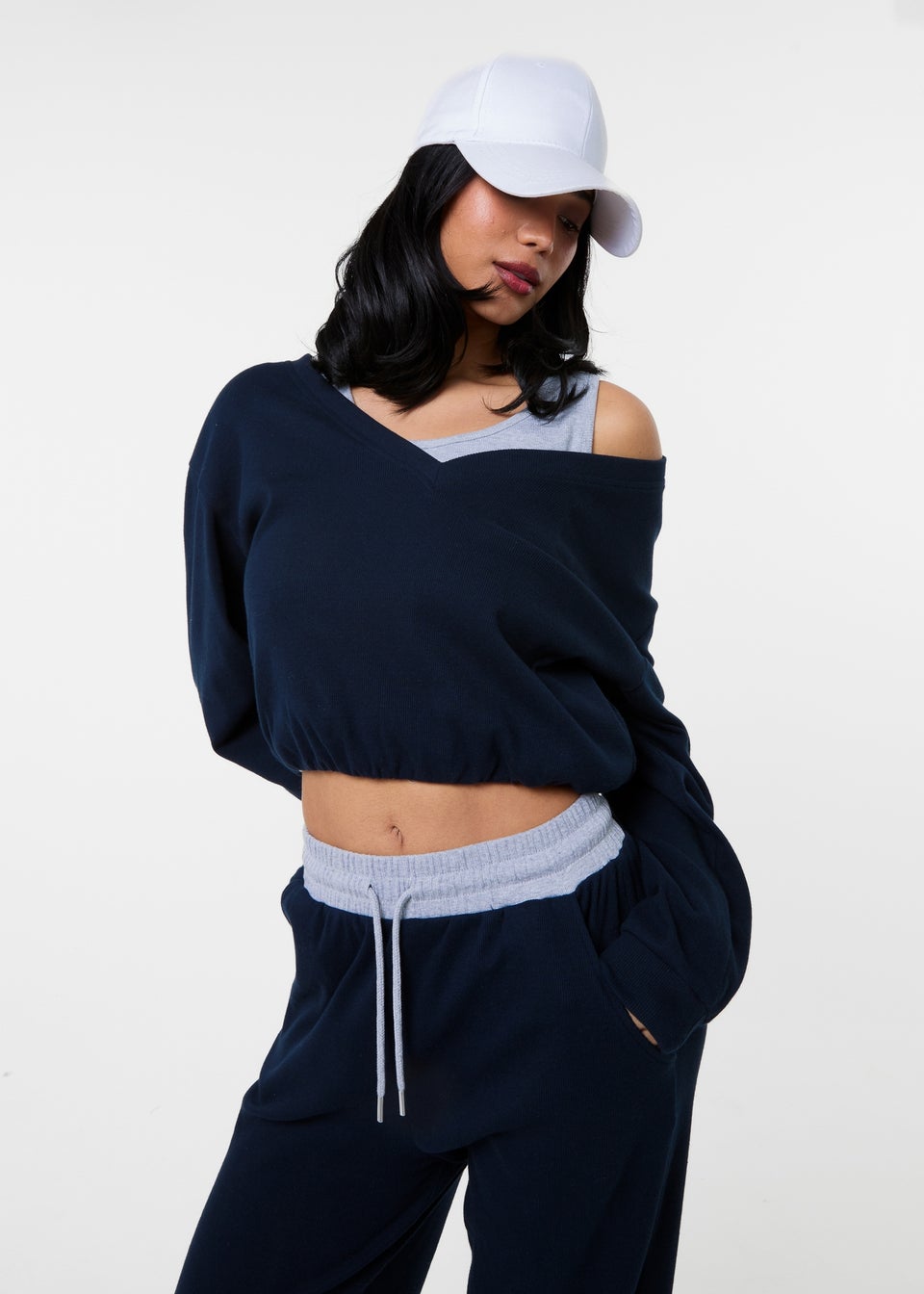 Pink Vanilla Navy Double Layered Jumper