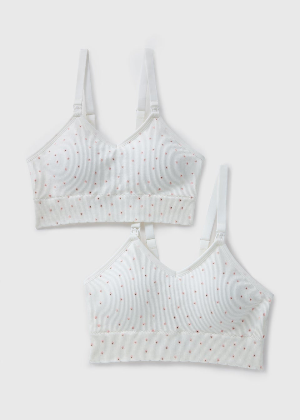 2 Pack White Maternity Bras