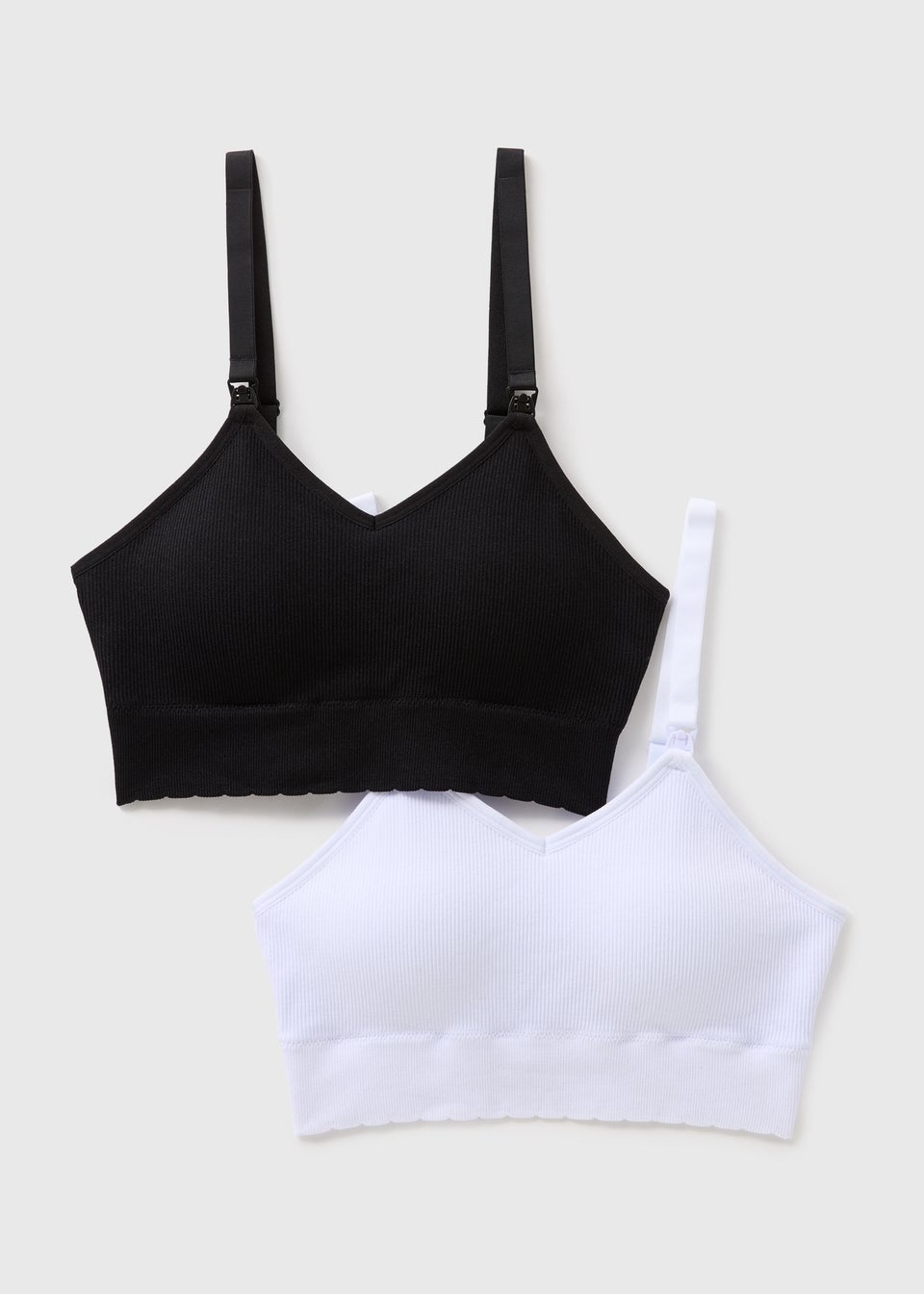 2 Pack Black & White Maternity Seamless Bras