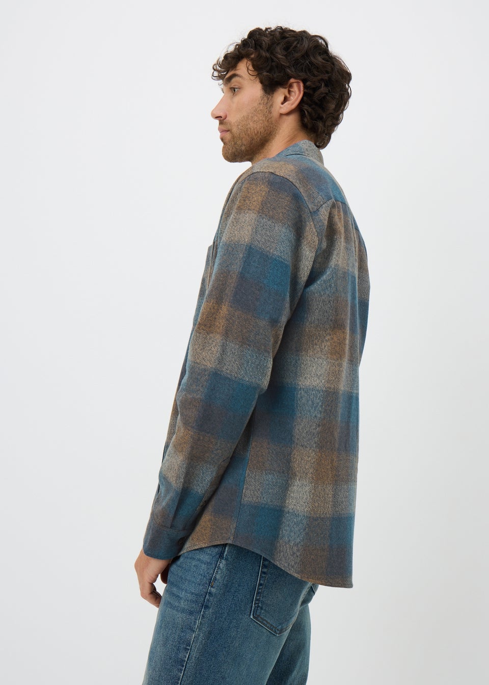 Navy Long Sleeve Grindle Checked Shirt