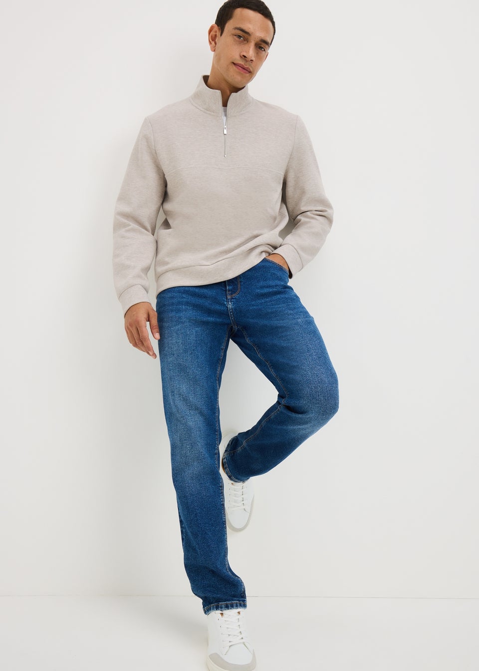 Beige Half Zip Jumper