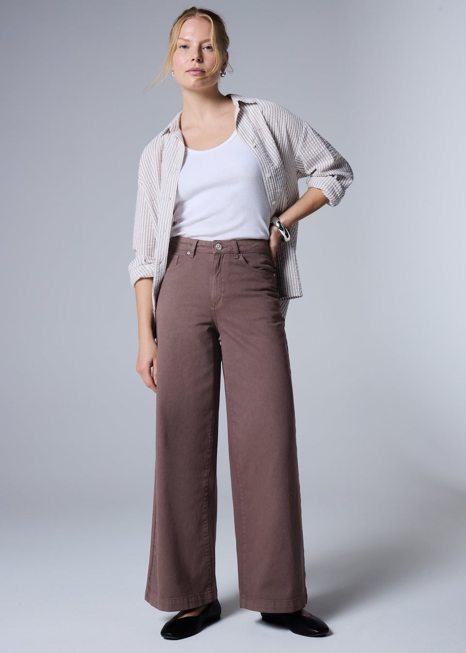 Brown Wide Leg Jeans