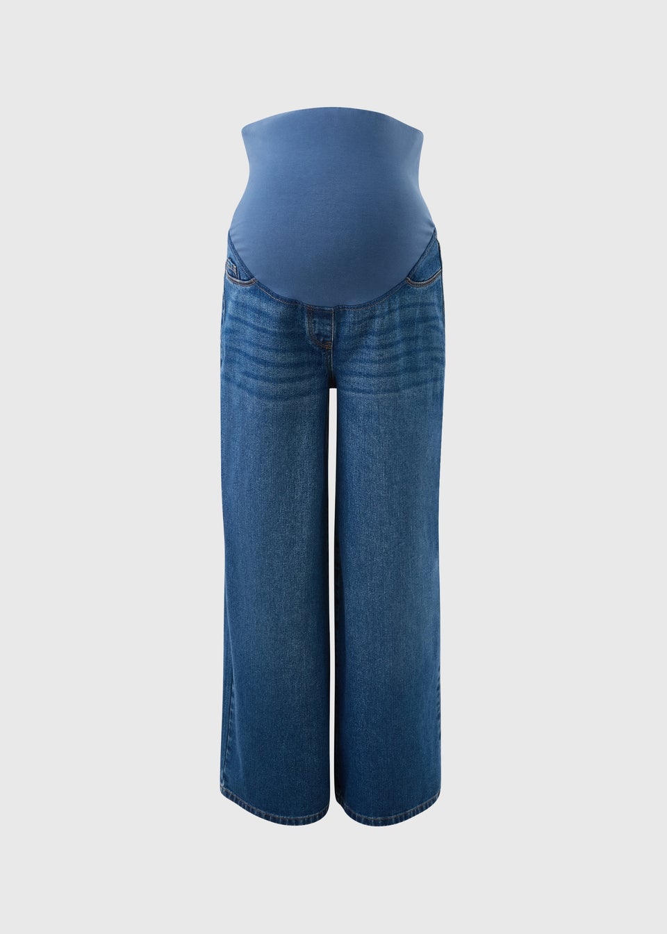 Darkwash Over The Bump Wide Leg Jeans