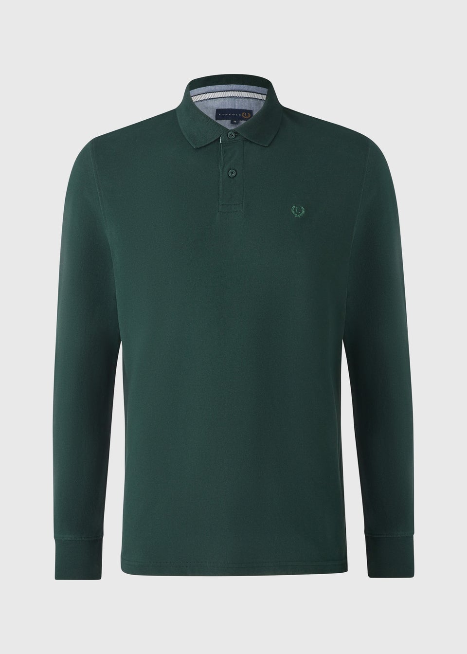 Lincoln Green Textured Long Sleeve Polo Shirt
