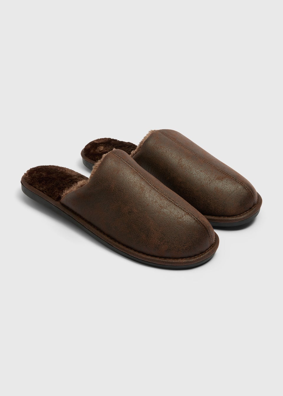 Brown Fluffy Mules
