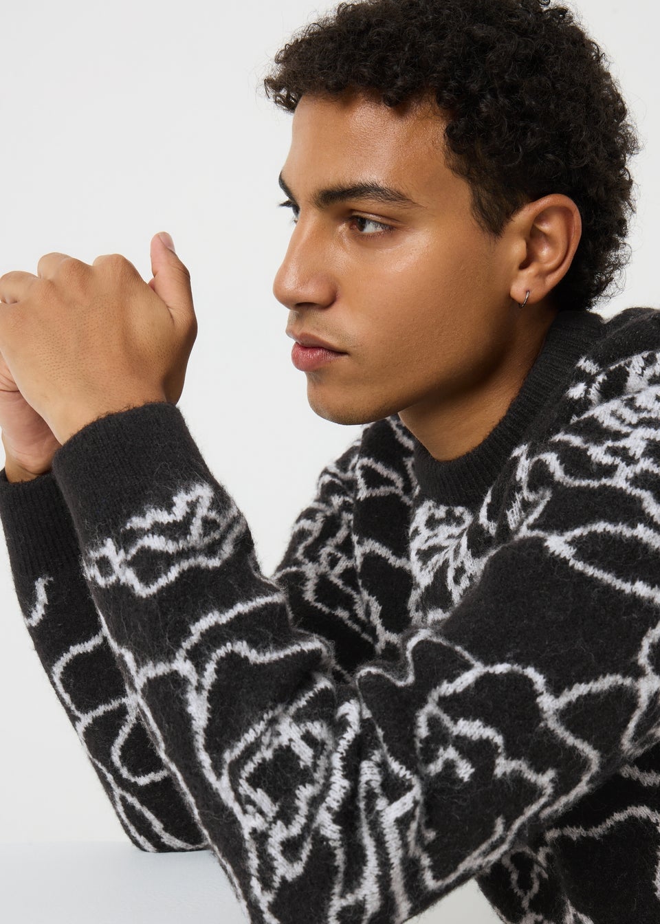 Black Abstract Design Jumper