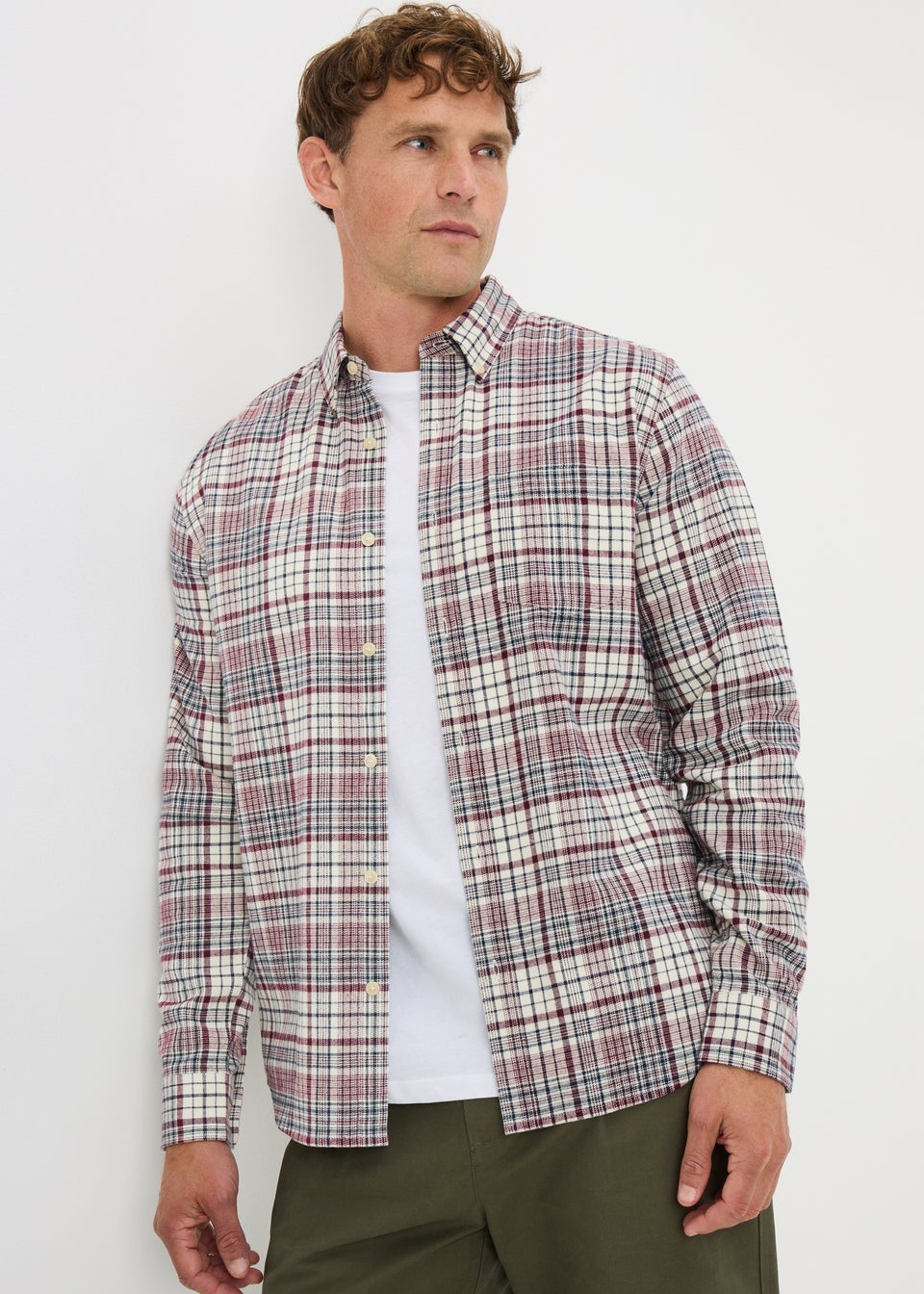 Red Long Sleeve Checked Shirt