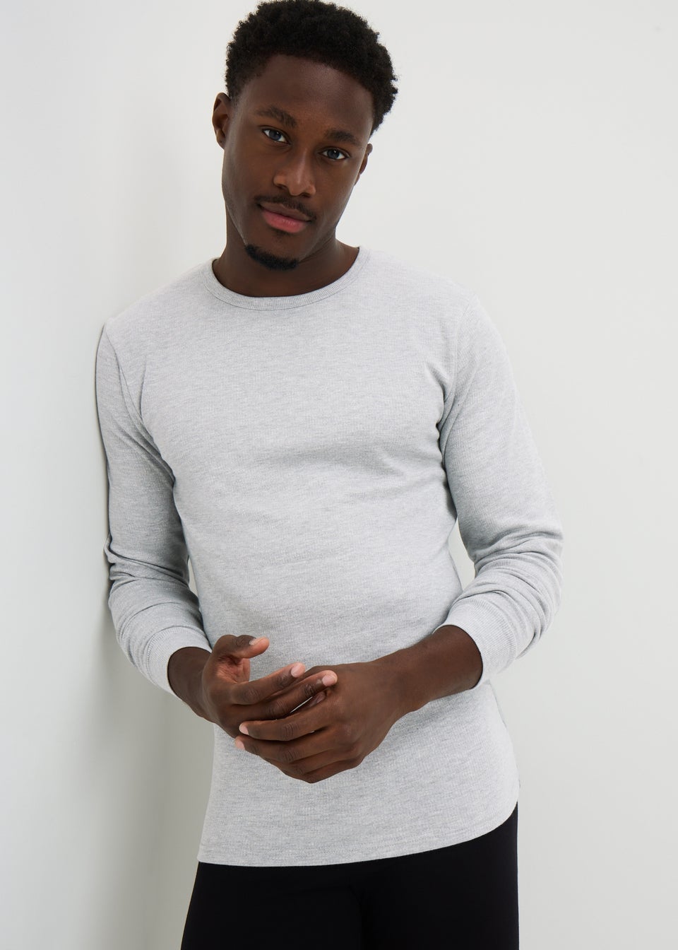 Grey Thermal Long Sleeve Top Matalan