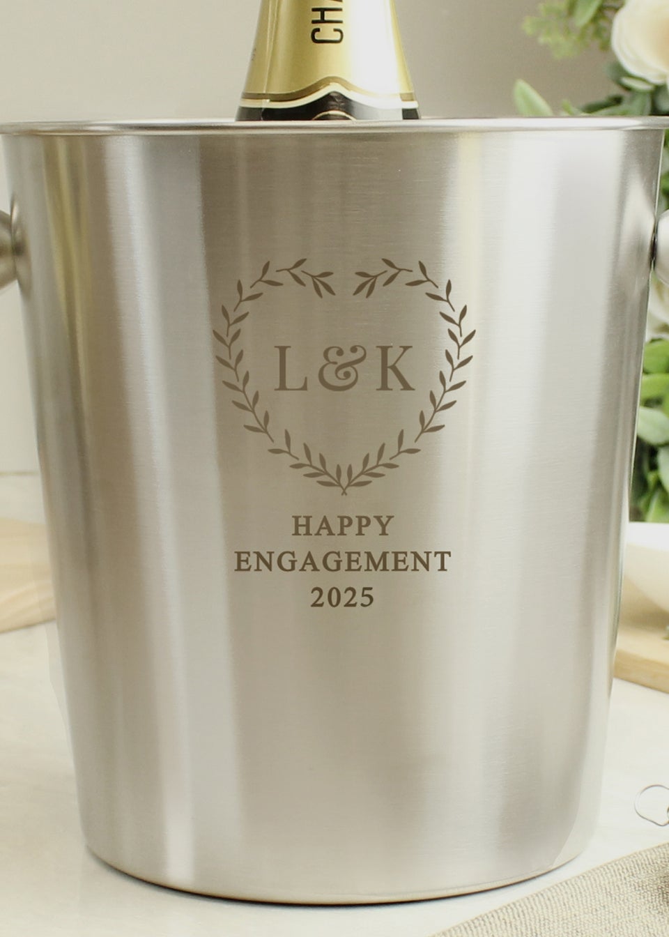 Personalised Memento Company Botanical Stainless Steel Ice Bucket