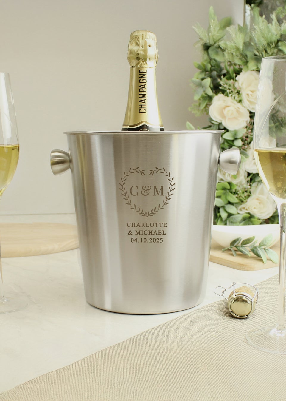 Personalised Memento Company Botanical Stainless Steel Ice Bucket
