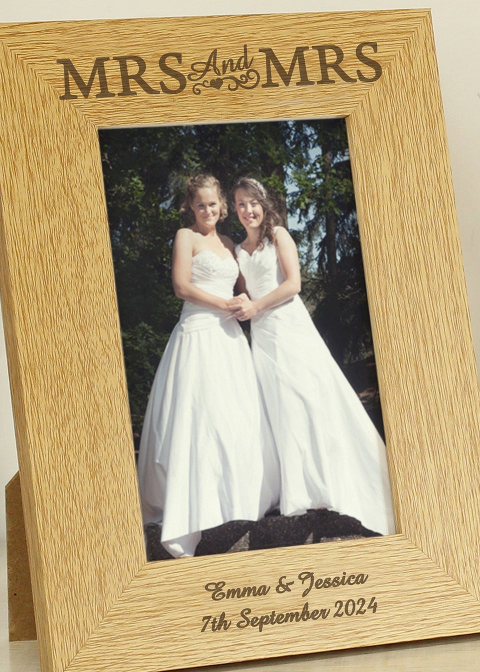 Personalised Memento Company Finish Mrs & Mrs Photo Frame (4x6)