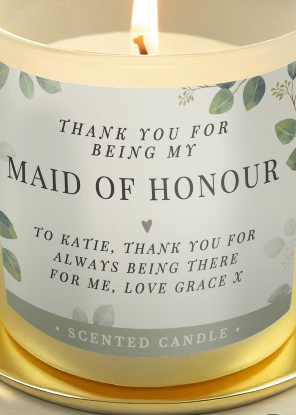 Personalised Memento Company Botanical Wedding Party Jar Candle