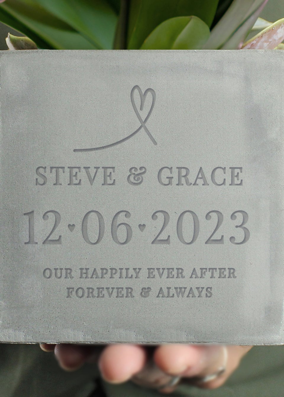 Personalised Memento Company Special Date Concrete Plant Pot