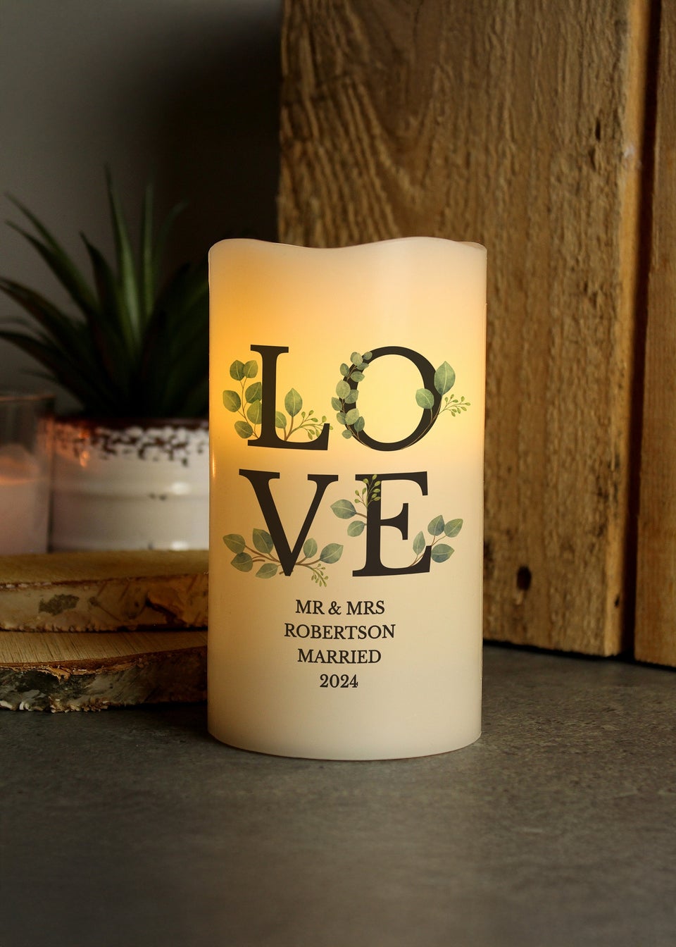 Personalised Memento Company LOVE LED Candle