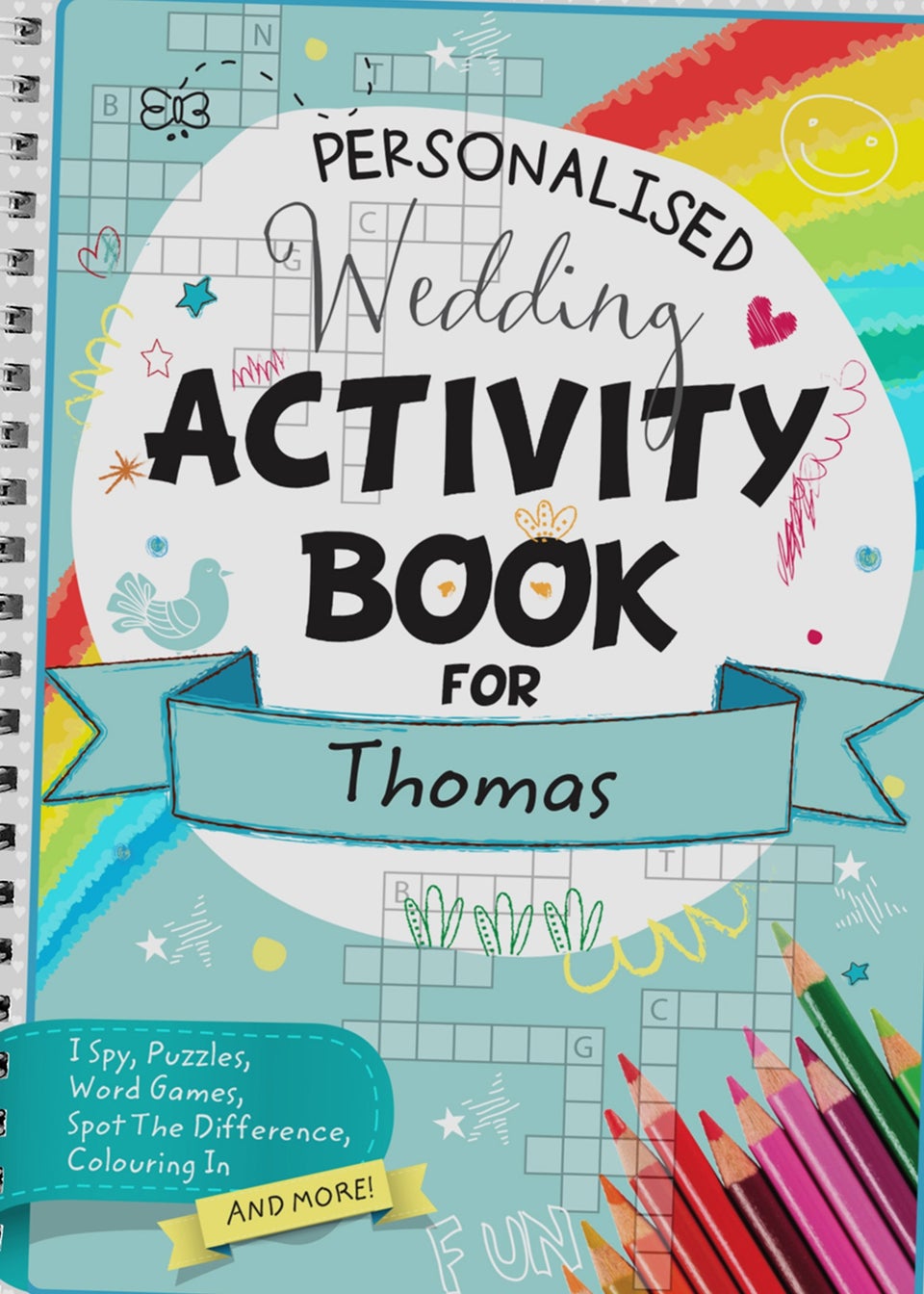 Personalised Memento Company A5 Wedding Activity & Colouring Book Multi