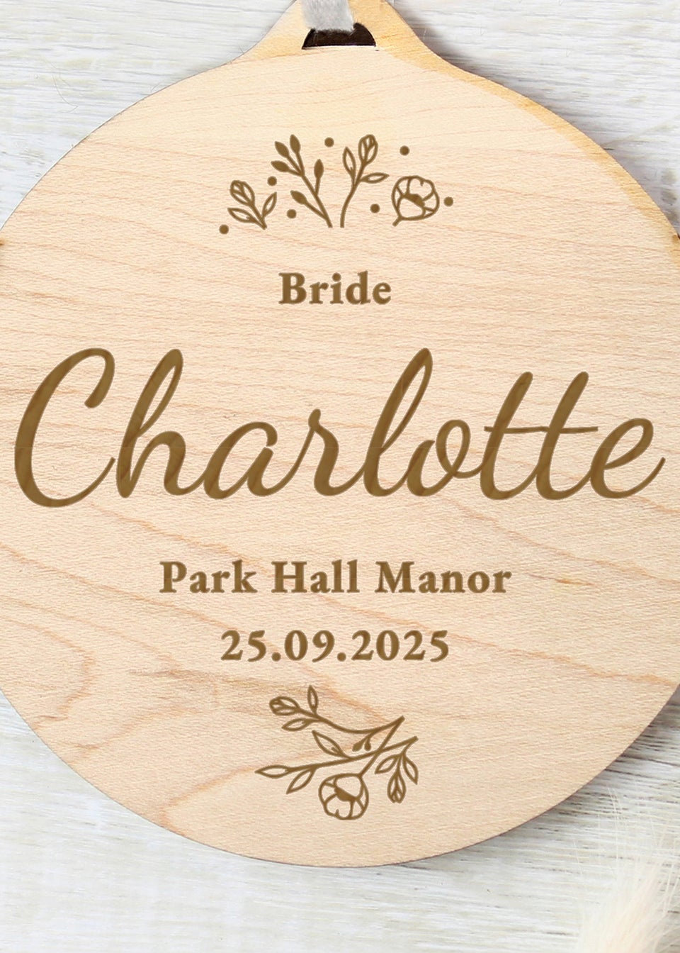 Personalised Memento Company Wedding Party Light Wooden Tag