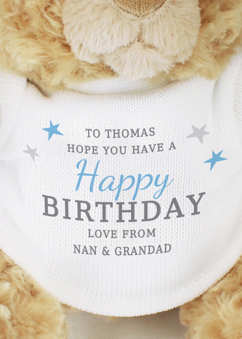 Personalised Memento Company Blue Name Teddy Bear