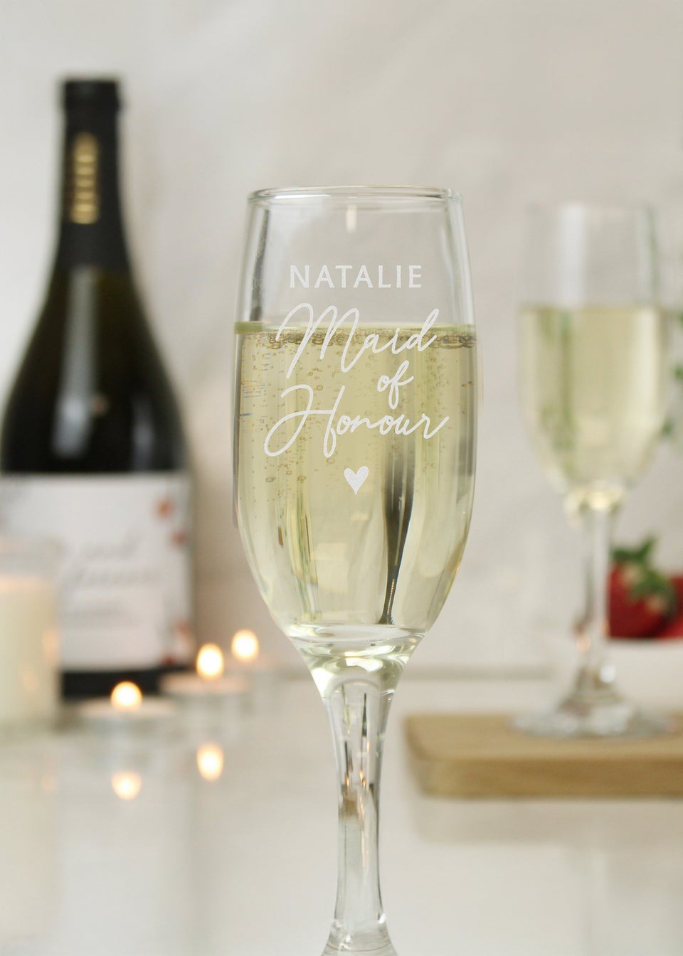 Personalised Memento Company Maid of Honour Flute Glass
