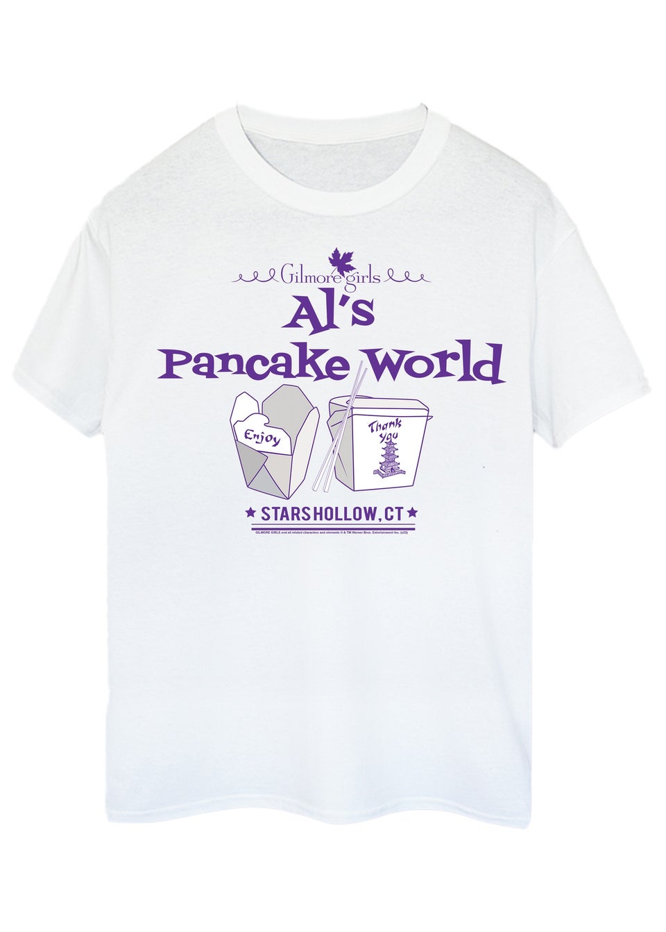 Gilmore Girls Al's Pancake World White Boyfriend Fit T-Shirt