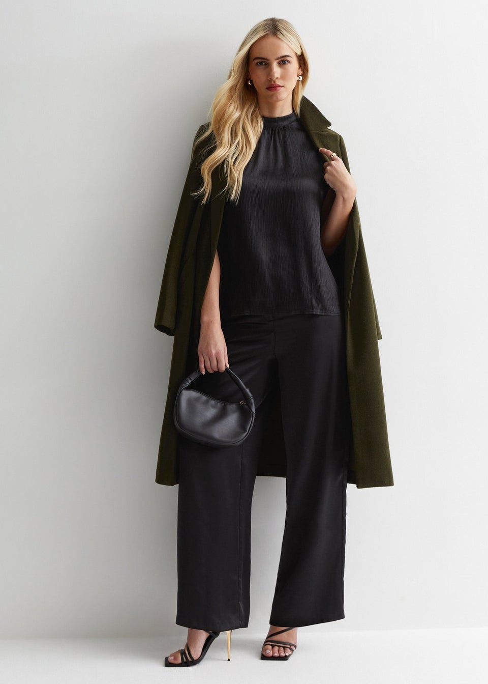 Gini London Black Kimono High Neck Blouse