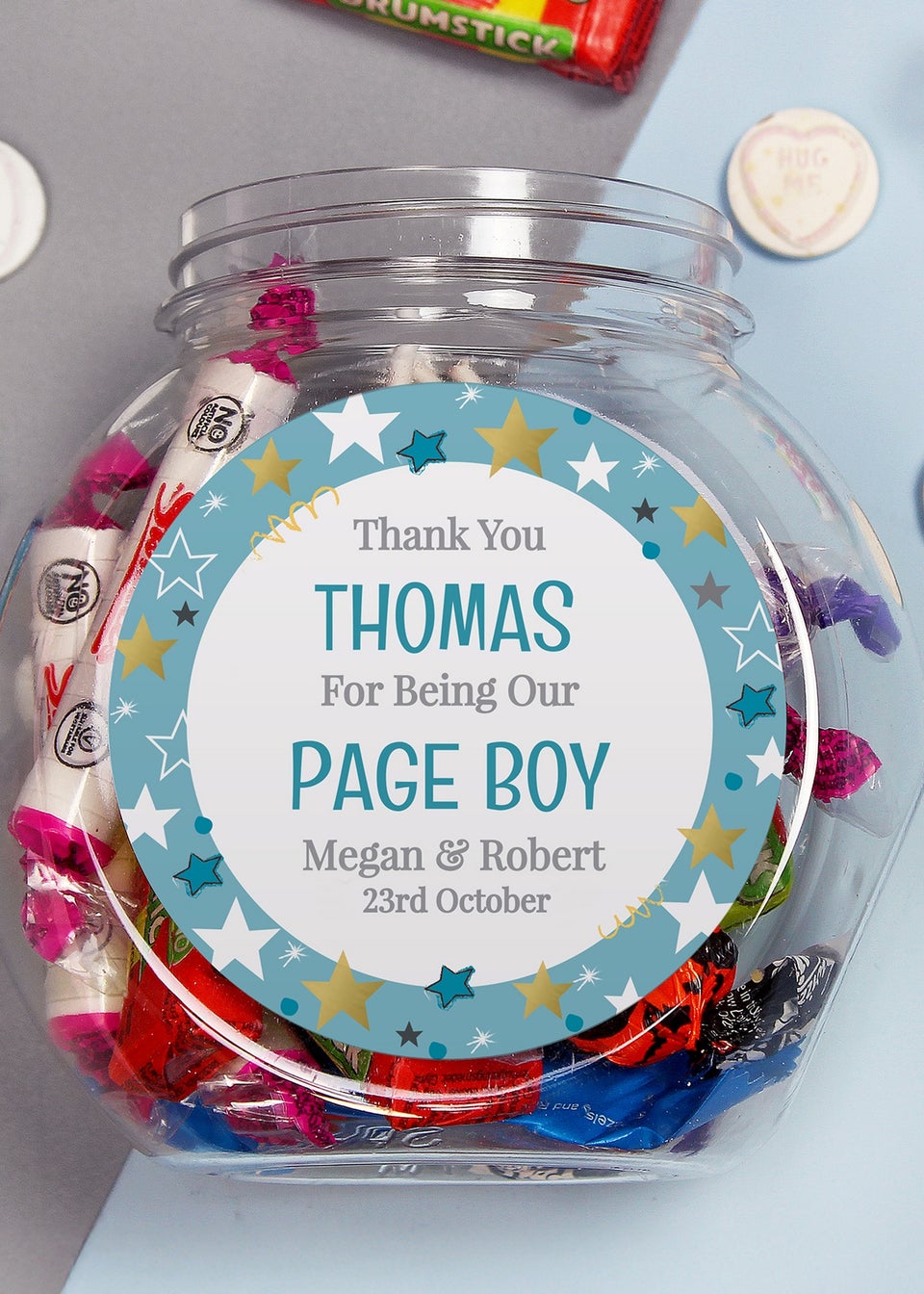 Personalised Memento Company Page Boy Sweet Jar