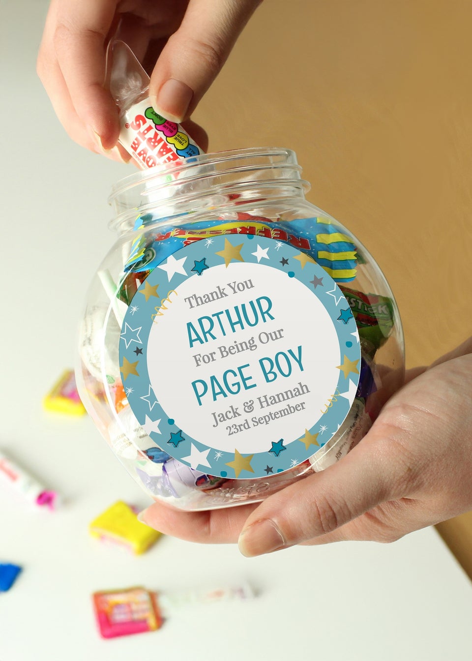 Personalised Memento Company Page Boy Sweet Jar