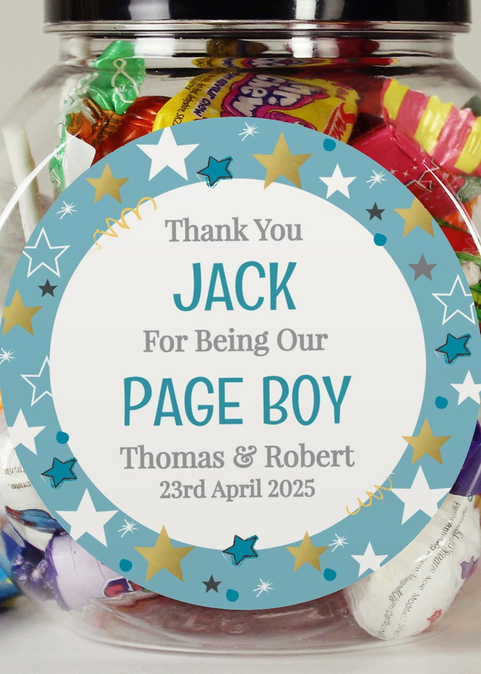 Personalised Memento Company Page Boy Sweet Jar