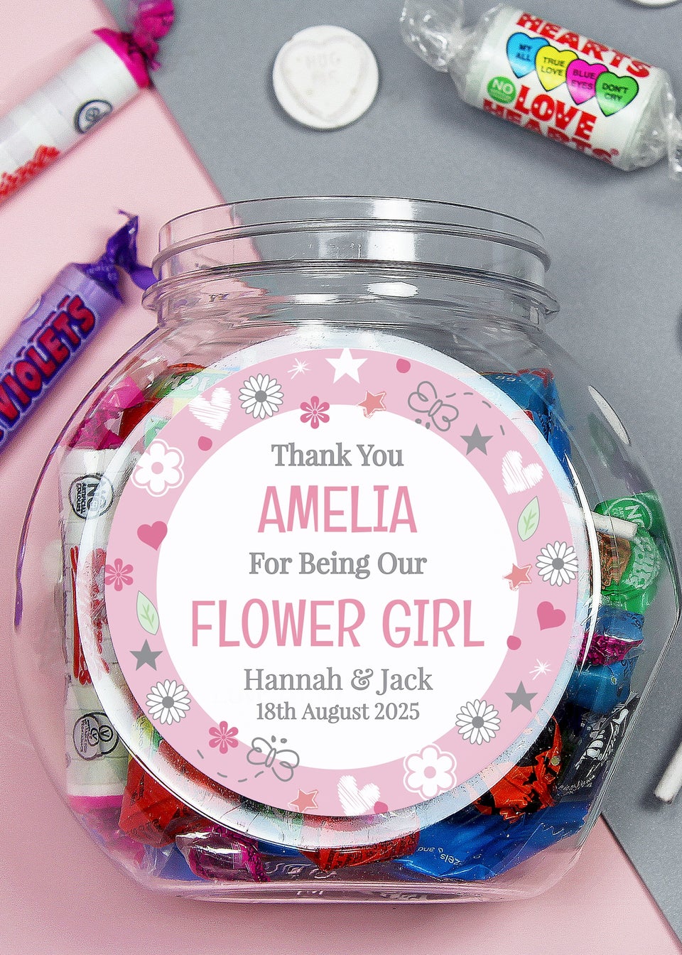 Personalised Memento Company Flower Girl Sweet Jar