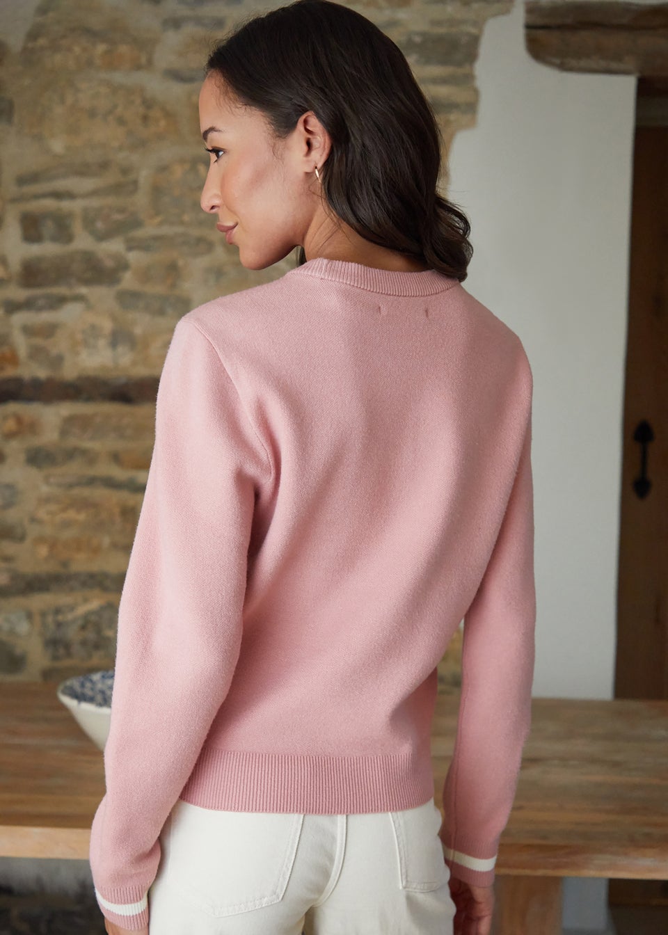 Threadbare Rose Varsity Knitted Jumper