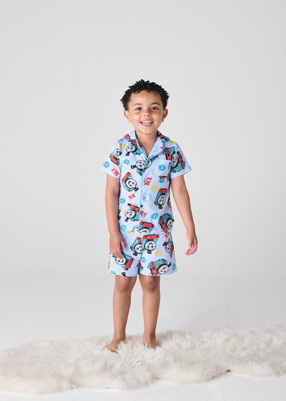 Brand Threads Thomas The Tank Engine Blue Short Pyjama Set (12 Months - 5 Years)