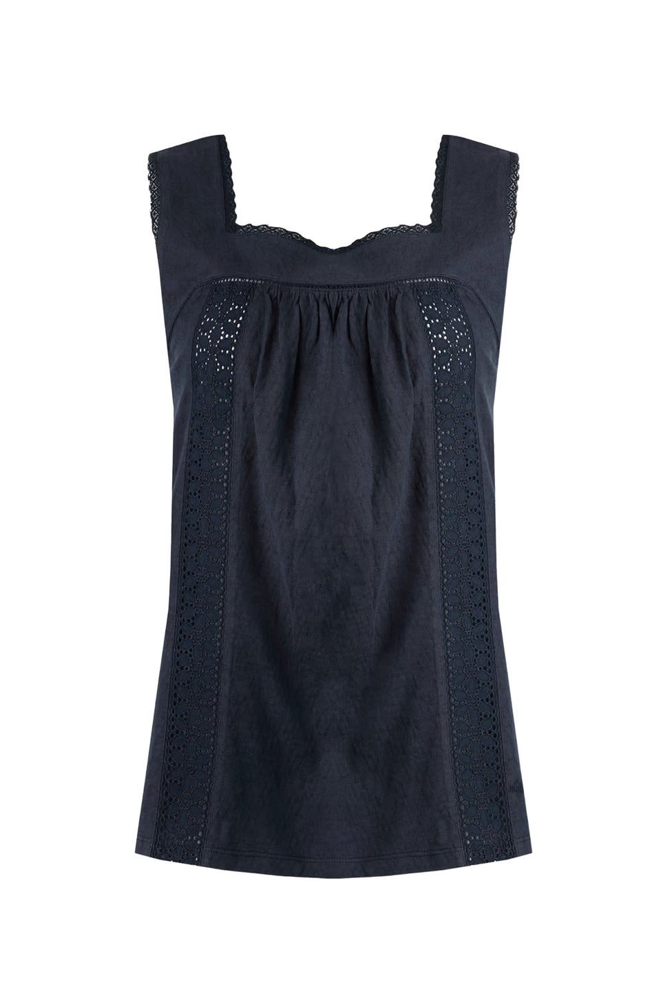 Weird Fish Navy Chelle Jersey Square Neck Vest