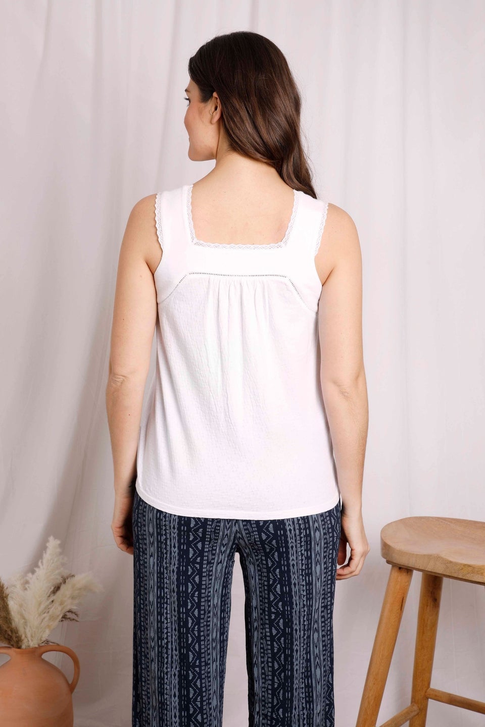 Weird Fish White Chelle Jersey Square Neck Vest