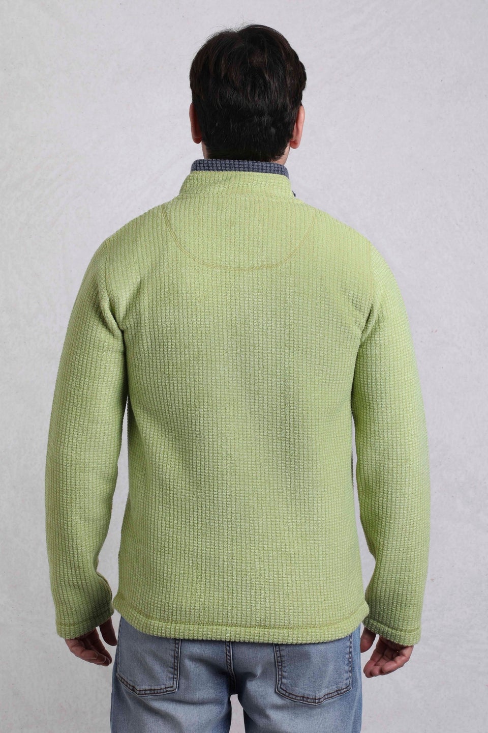 Weird Fish Soft Green Newark 1/4 Zip Grid Fleece