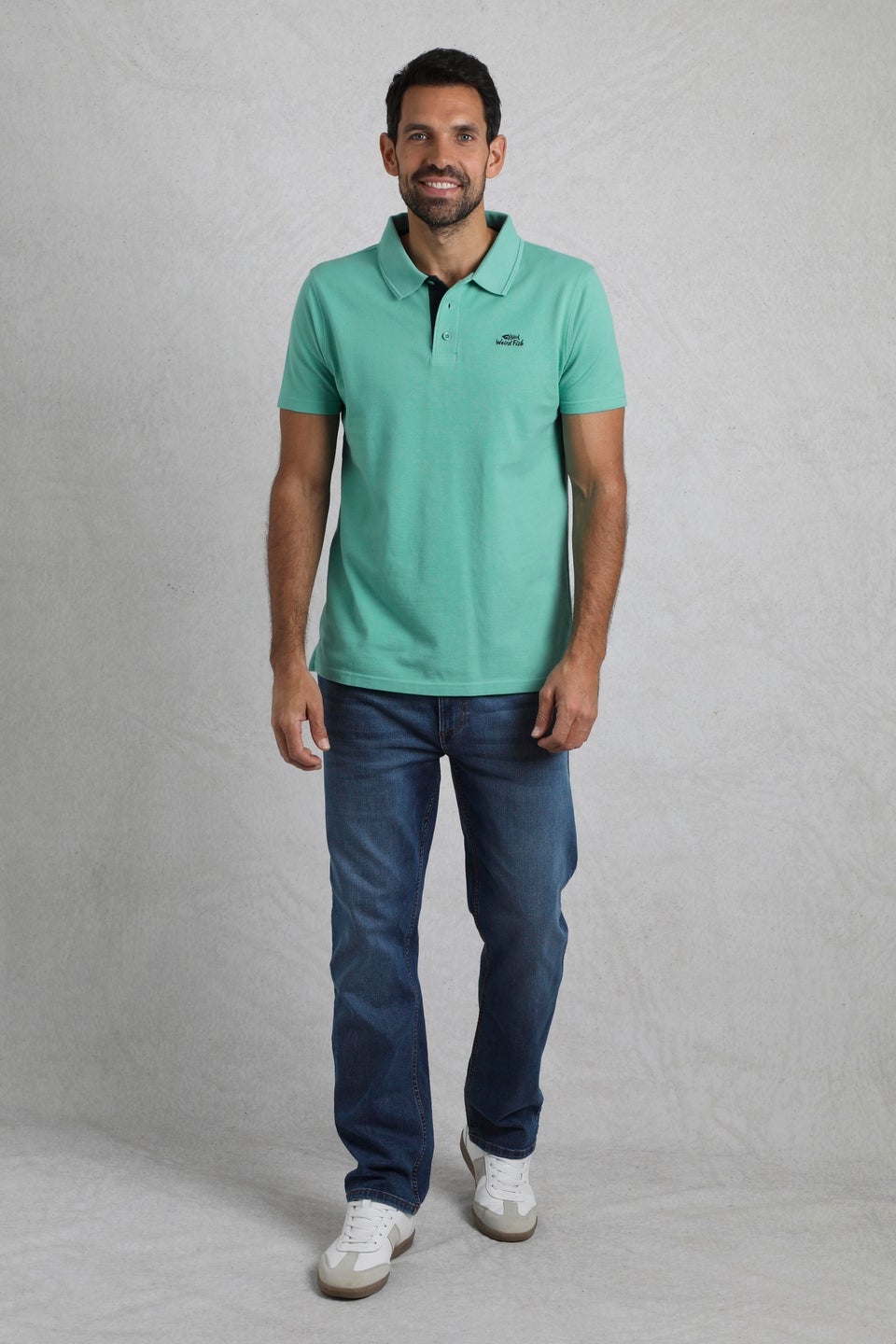 Weird Fish Aqua Miles Pique Polo