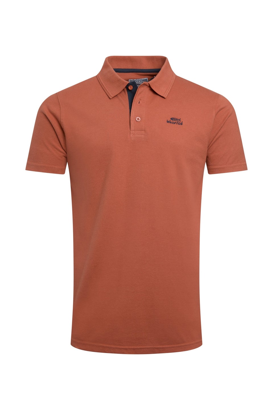 Weird Fish Burnt Orange Miles Pique Polo