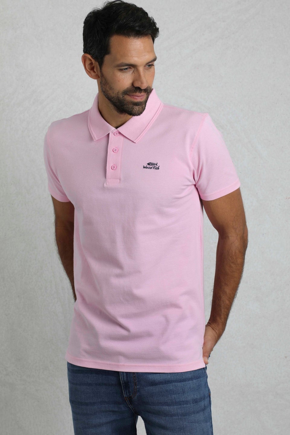 Weird Fish Pink Miles Pique Polo