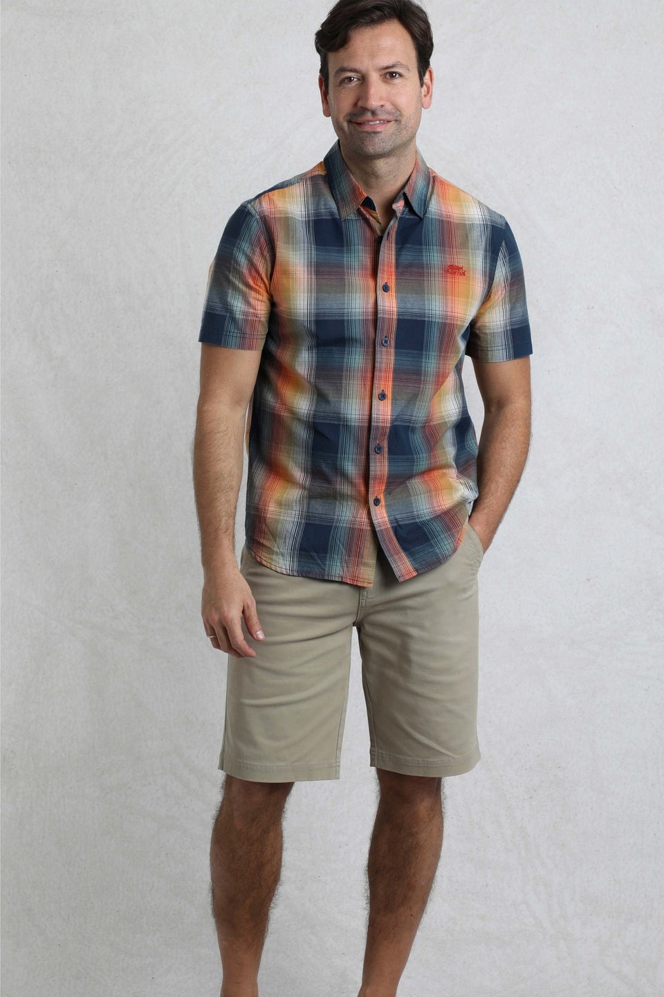Weird Fish Blue Judd Short Sleeve Check Shirt