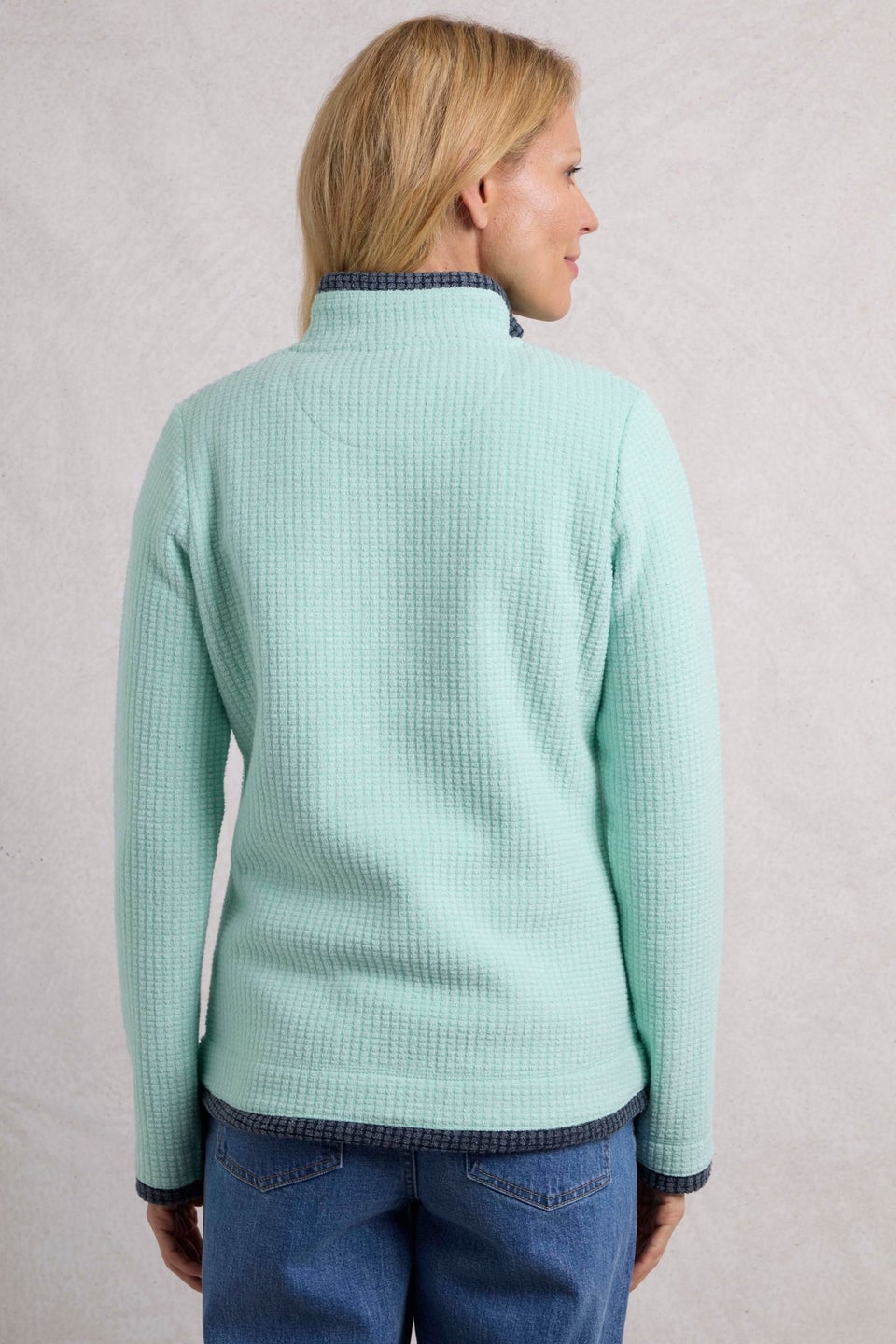 Weird Fish Aqua Beye 1/4 Zip Grid Fleece
