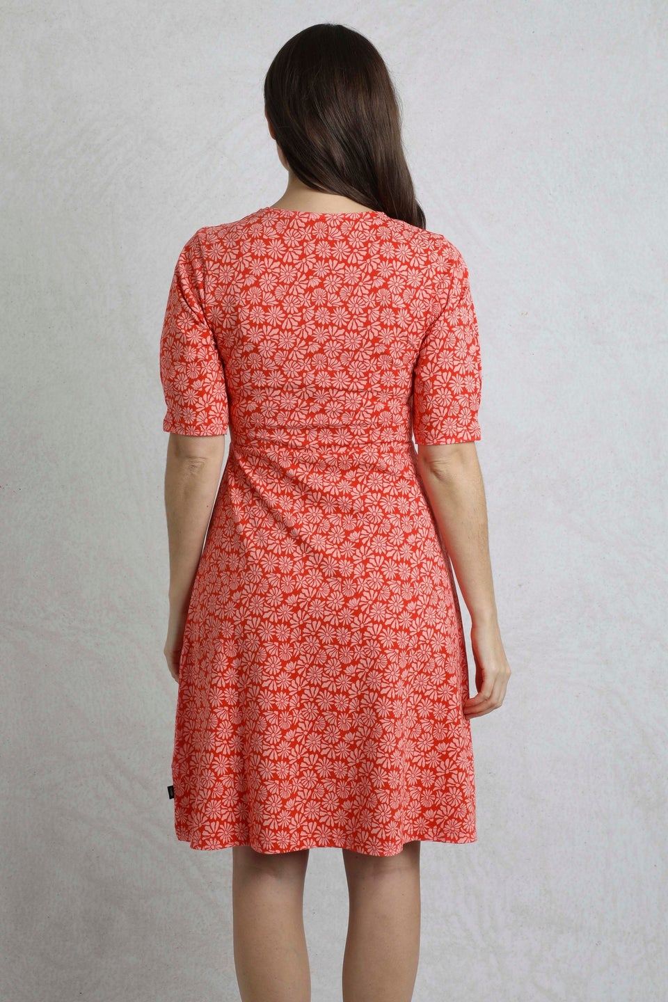Weird Fish Red Cassandra Jersey Swing Dress