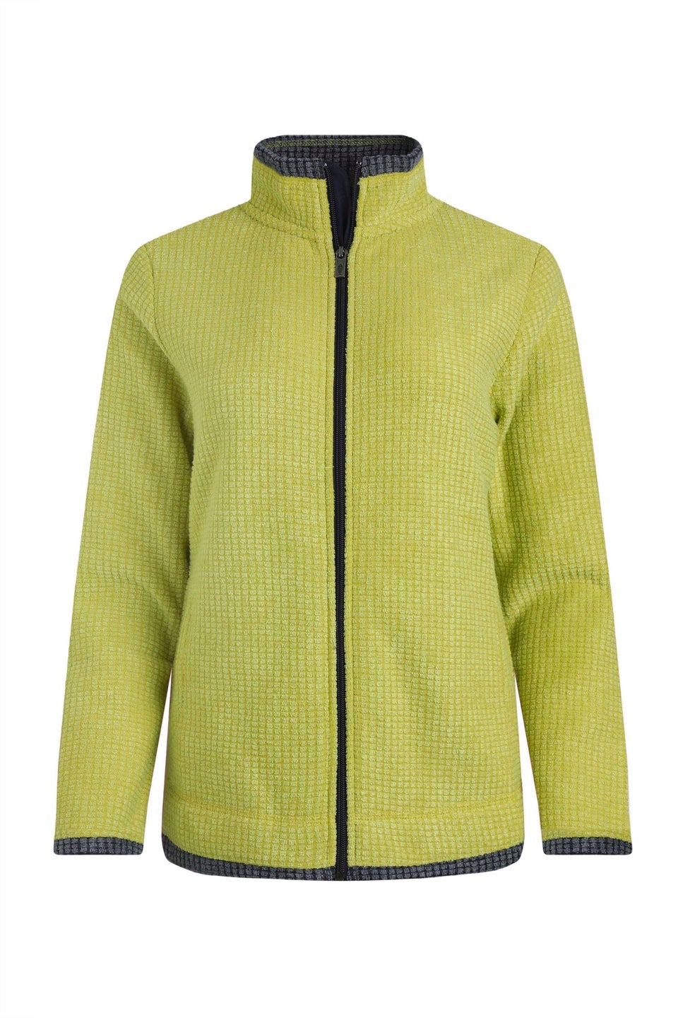 Weird Fish Soft Green Ariana Full Zip Grid Fleece
