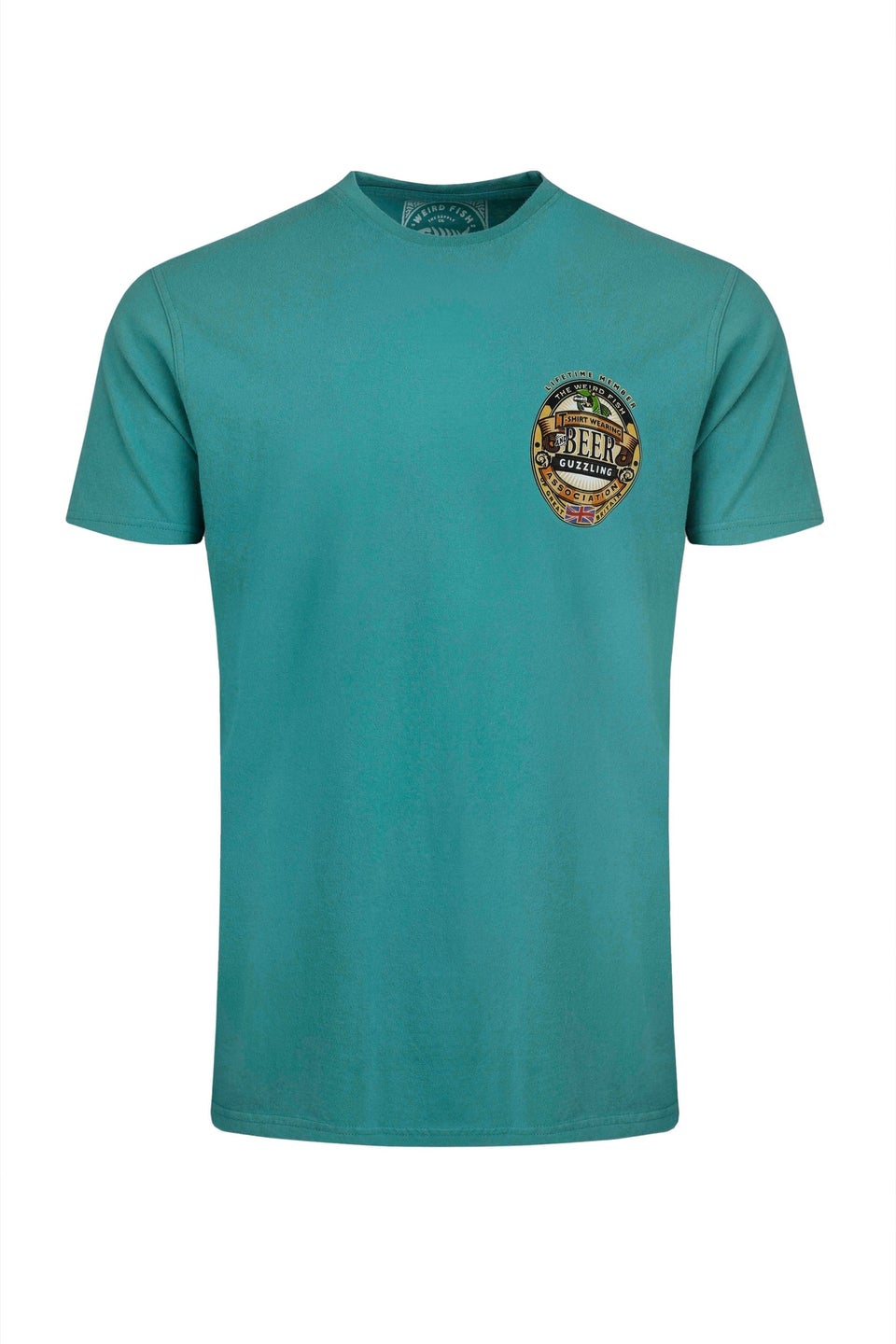 Weird Fish Green Beer Guzzling Back Print Artist T-Shirt