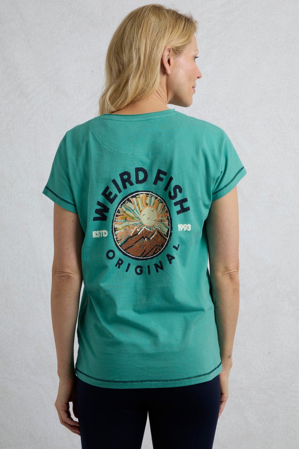 Weird Fish Blue Sunset Summit Back Print Graphic T-Shirt