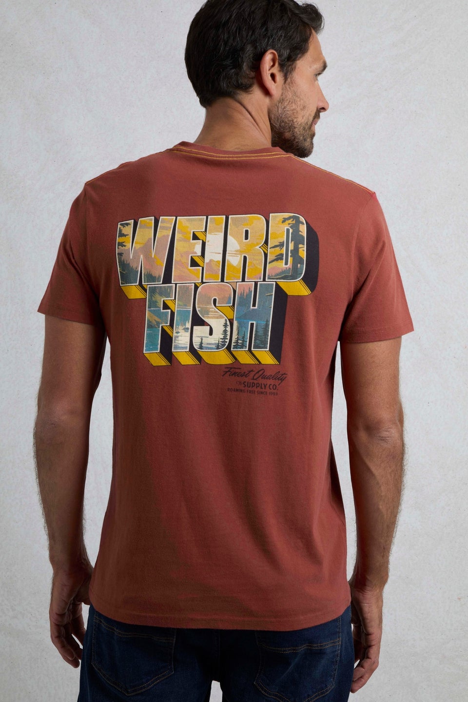 Weird Fish Burnt Orange Wild Life Back Print Graphic T-Shirt