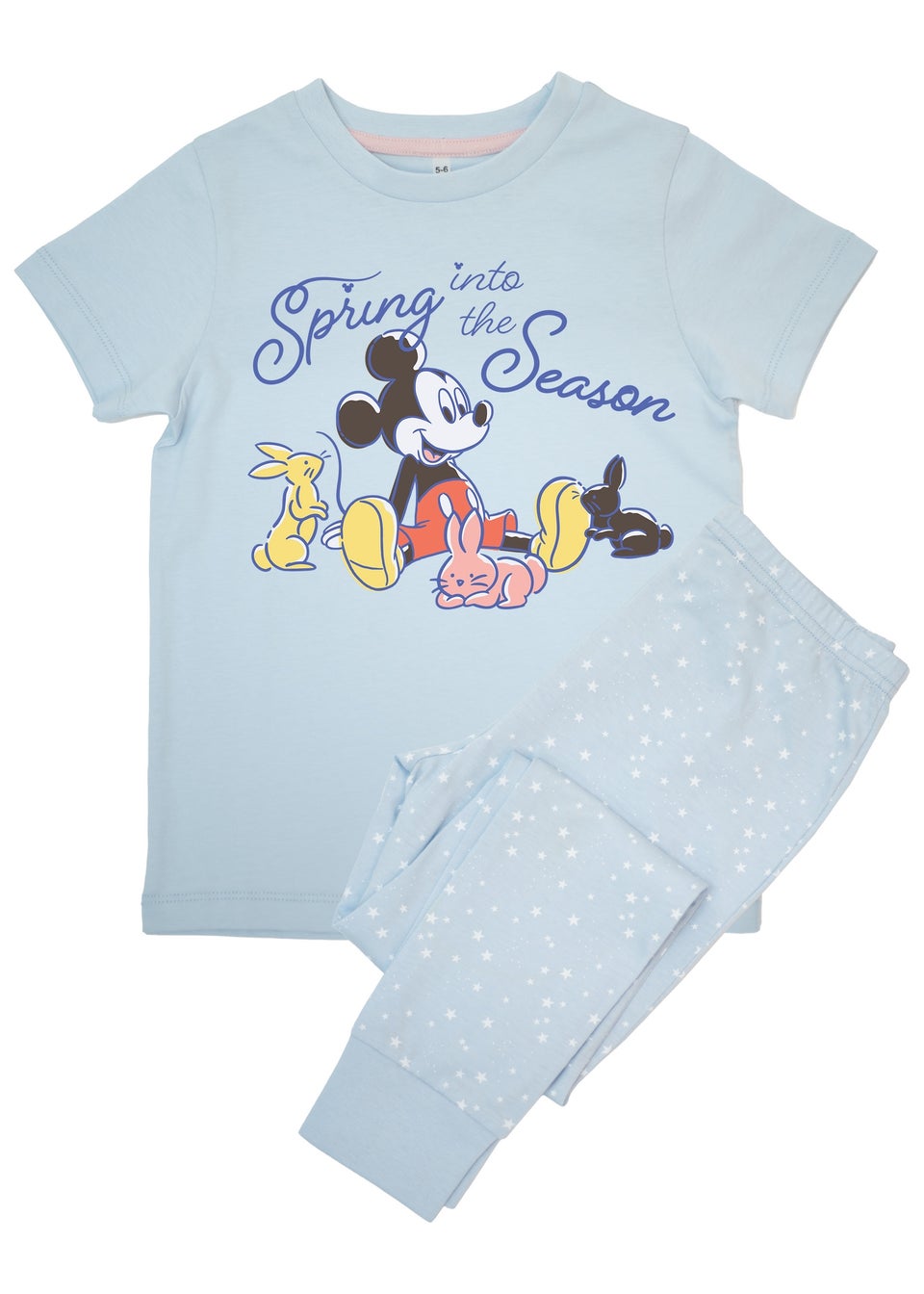 Disney Mickey Mouse Spring Into The Season Girls Blue Stars Pyjamas (3-8 Years)