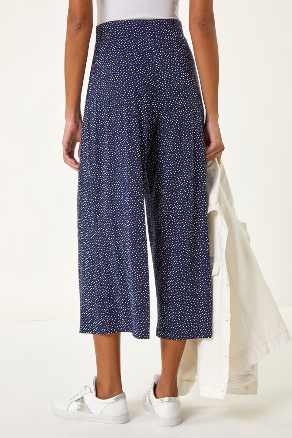 Roman Navy Spot Print Culotte Trouser