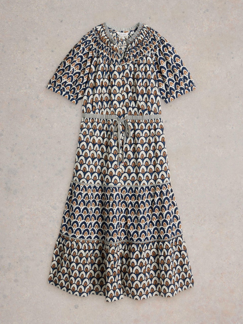 Gestuftes Kleid Ariel mit Print-Mix
