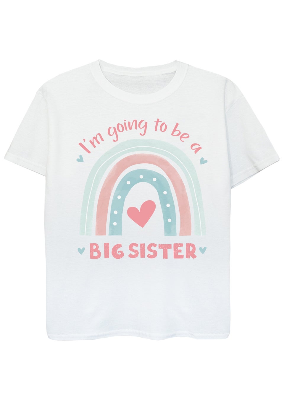 Brands In Big Sister Rainbow Girls White T-Shirt