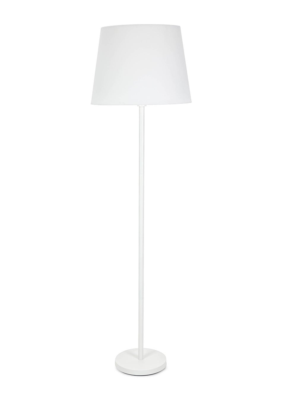 ValueLights Charlie Painted White Floor Lamp with Large Tapered Shade