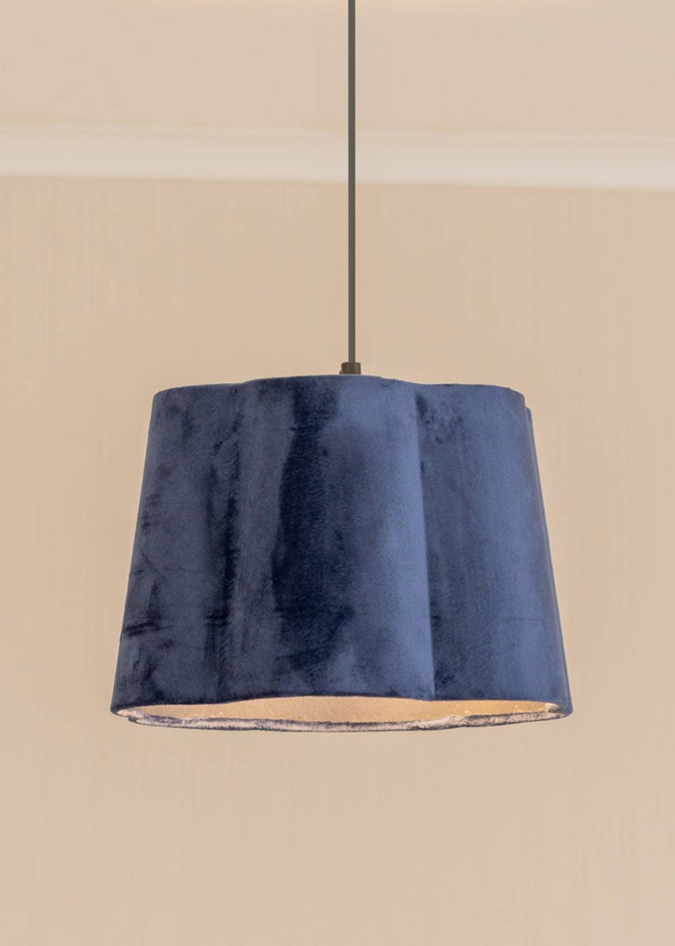 ValueLights Medium Amy Velvet Blue Tapered Ceiling Pendant Shade