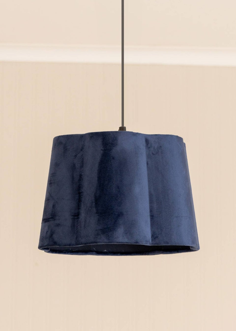 ValueLights Medium Amy Velvet Blue Tapered Ceiling Pendant Shade